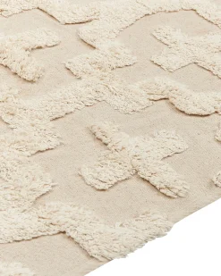 Matot<Beliani Matto Puuvilla Beige 160 X 230 Cm Itanagar
