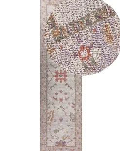 New Beliani Matto Puuvilla Beige 80 X 300 Cm Yanoba