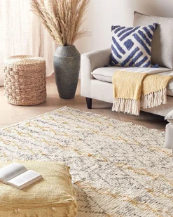 Clearance Beliani Matto Puuvilla Beige/Keltainen 160 X 230 Cm Kadapa