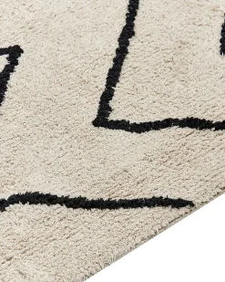 Matot<Beliani Matto Puuvilla Beige/Musta 160 X 230 Cm Eldes