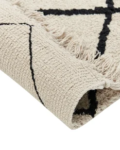 Matot<Beliani Matto Puuvilla Beige/Musta 160 X 230 Cm Eldes