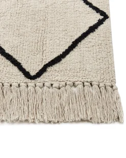 Matot<Beliani Matto Puuvilla Beige/Musta 160 X 230 Cm Eldes