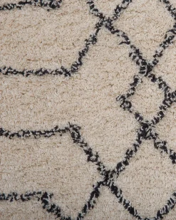 Outlet Beliani Matto Puuvilla Beige/Musta 160 X 230 Cm Maltepe