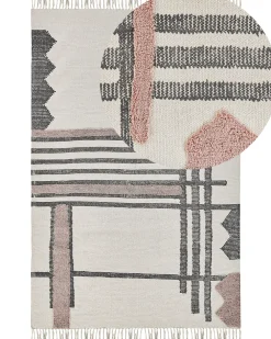 Best Sale Beliani Matto Puuvilla Beige/Musta 160 X 230 Cm Muradiye