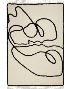 Matot<Beliani Matto Puuvilla Beige/Musta 160 X 230 Cm Konur