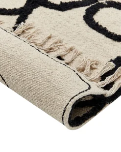 Matot<Beliani Matto Puuvilla Beige/Musta 160 X 230 Cm Konur