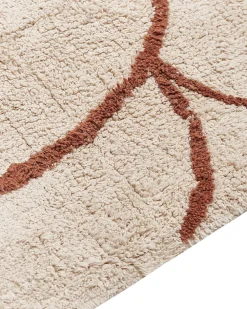 Matot<Beliani Matto Puuvilla Beige/Ruskea 200 X 200 Cm Avdan