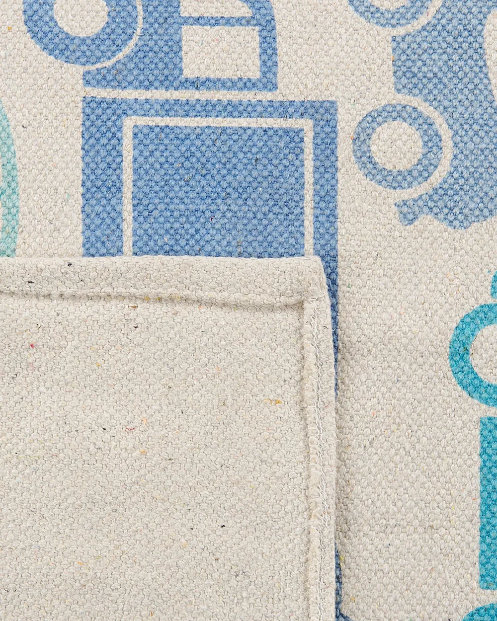 Sale Beliani Matto Puuvilla Beige/Sininen 60 X 90 Cm Maduraj