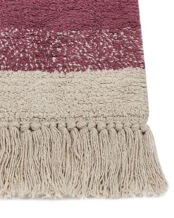 Online Beliani Matto Puuvilla Beige/Vaaleanpunainen 160 X 230 Cm Afsar