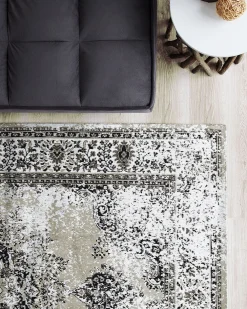 Matot<Beliani Matto Puuvilla Harmaa/Beige 140 X 200 Cm Almus