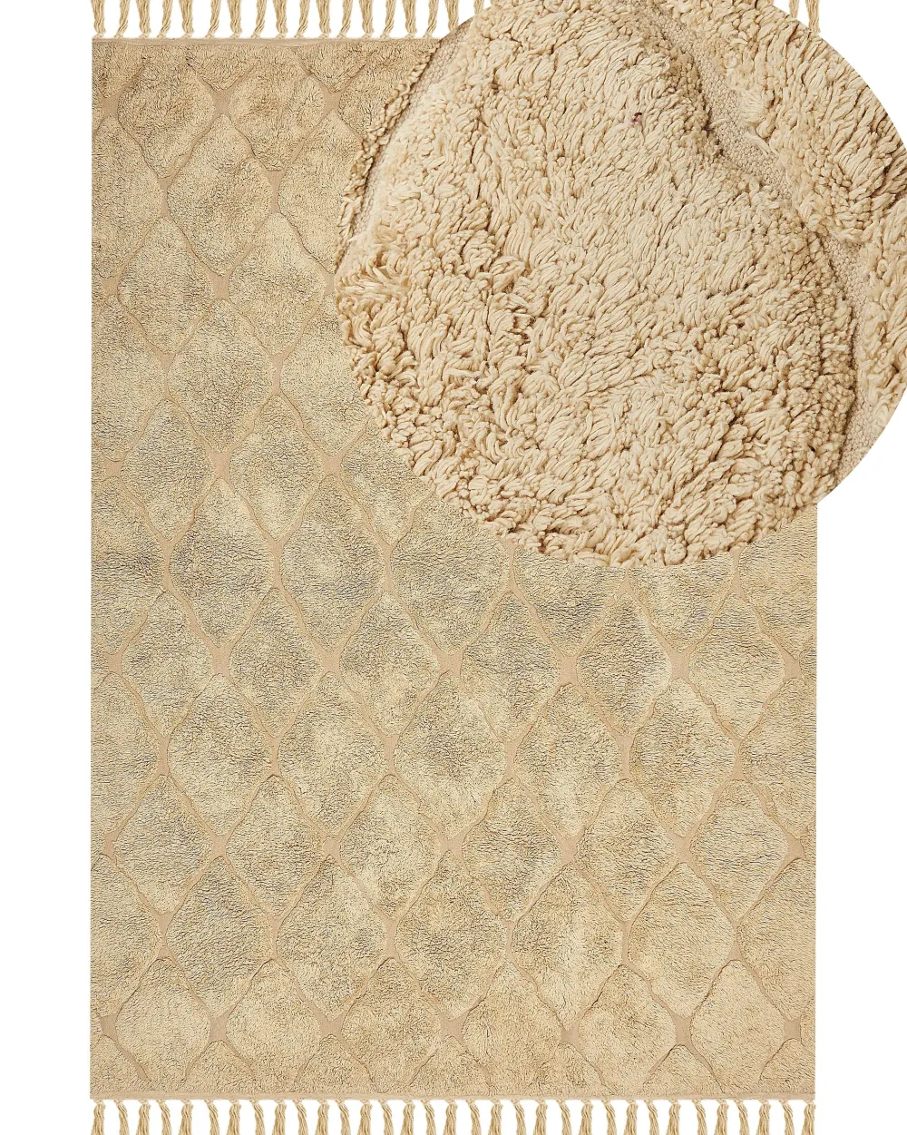 Best Sale Beliani Matto Puuvilla Hiekanruskea 160 X 230 Cm Sanliurfa