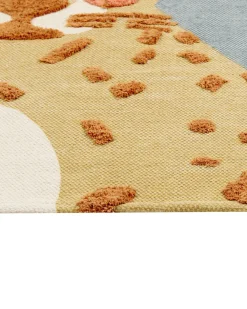 Matot<Beliani Matto Puuvilla Keltainen/Harmaa 80 X 150 Cm Tangse