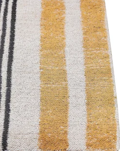 Matot<Beliani Matto Puuvilla Keltainen/Musta 140 X 200 Cm Katra