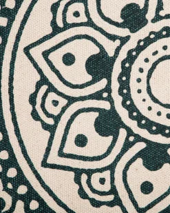 Best Sale Beliani Matto Puuvilla Kermanvalkoinen/Vihrea O 120 Cm Irice