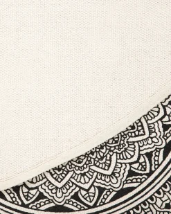 Online Beliani Matto Puuvilla Kermanvalkoinen/Musta O 120 Cm Hizan