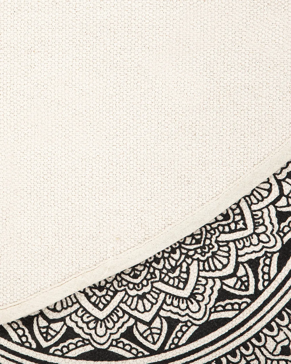 Online Beliani Matto Puuvilla Kermanvalkoinen/Musta O 120 Cm Hizan