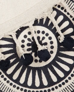 Matot<Beliani Matto Puuvilla Kermanvalkoinen/Laivastonsininen O 120 Cm Tatvan