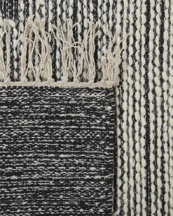 Matot<Beliani Matto Puuvilla Musta/Valkoinen 160 X 230 Cm Arbaa