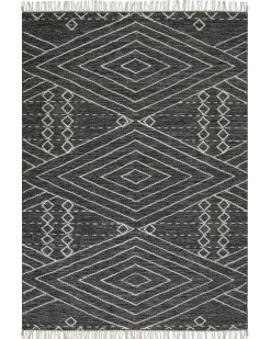 Matot<Beliani Matto Puuvilla Musta/Valkoinen 160 X 230 Cm Khenifra