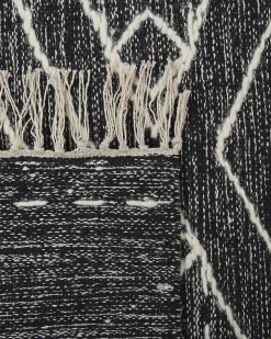 Matot<Beliani Matto Puuvilla Musta/Valkoinen 160 X 230 Cm Khenifra