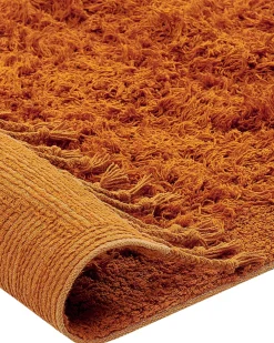 Shop Beliani Matto Puuvilla Oranssi 140 X 200 Cm Bitlis