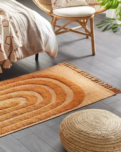 Matot<Beliani Matto Puuvilla Oranssi 80 X 150 Cm Hakkari