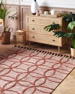 Matot<Beliani Matto Puuvilla Punainen 160 X 230 Cm Kirsehir