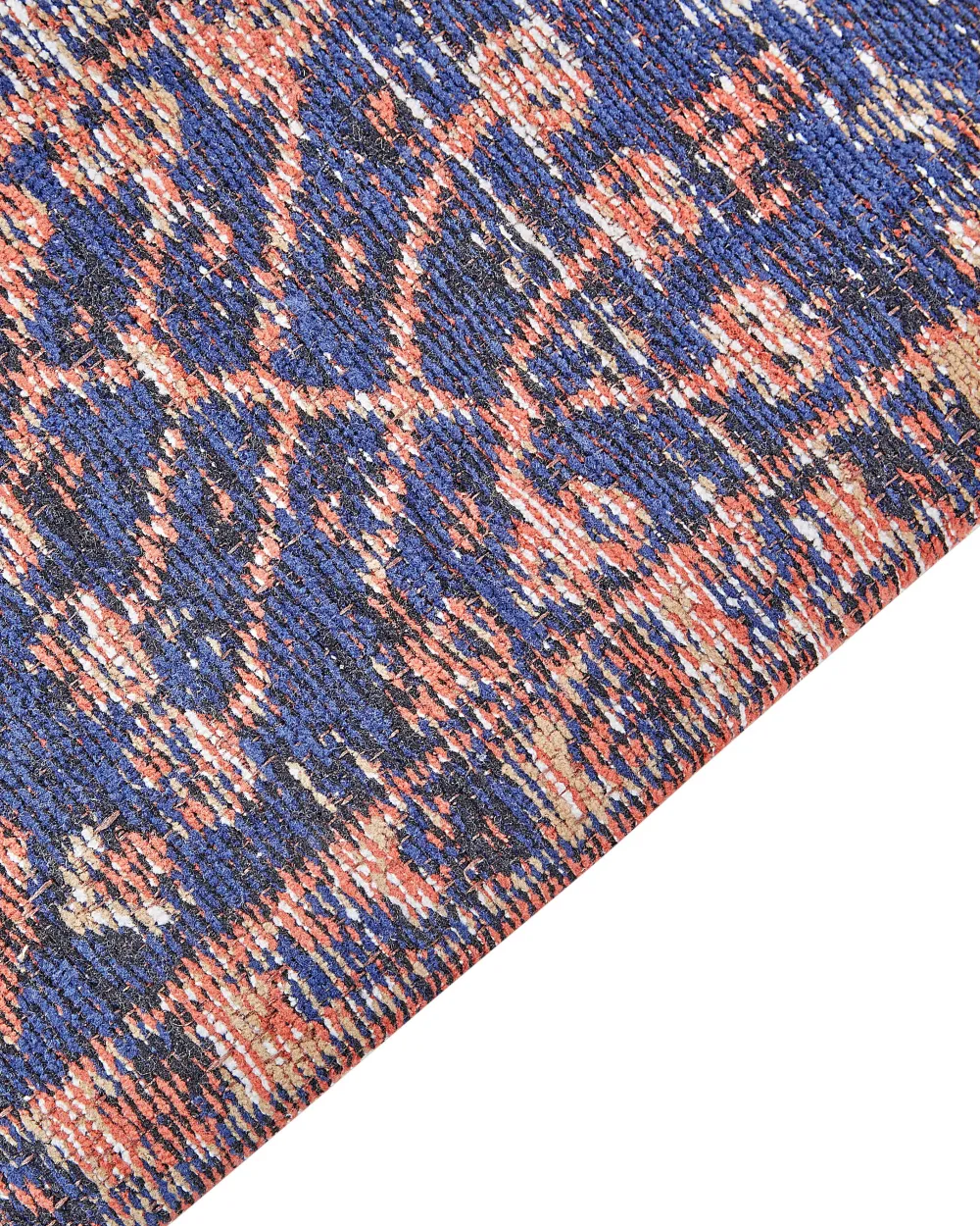 Store Beliani Matto Puuvilla Punainen/Sininen 140 X 200 Cm Kurin