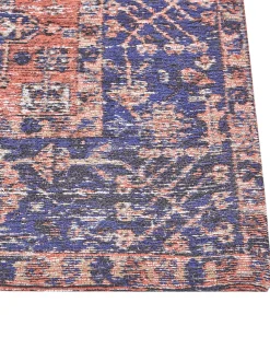 Store Beliani Matto Puuvilla Punainen/Sininen 140 X 200 Cm Kurin