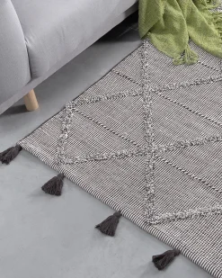 Matot<Beliani Matto Puuvilla Ruskea 140 X 200 Cm Tuzla