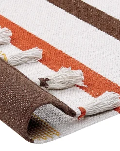 Matot<Beliani Matto Puuvilla Ruskea/Beige 160 X 230 Cm Hisarli