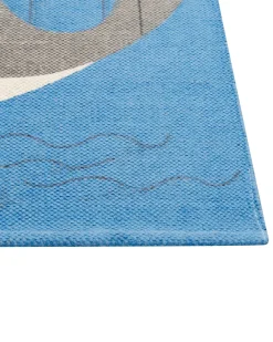 Matot<Beliani Matto Puuvilla Sininen 80 X 150 Cm Balabang