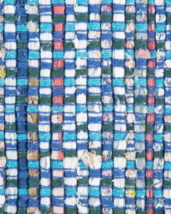 Discount Beliani Matto Puuvilla Sininen 140 X 200 Cm Besni