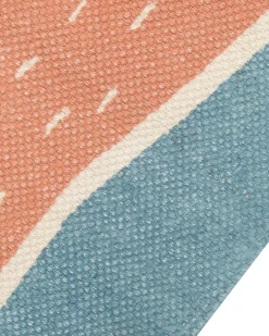 Fashion Beliani Matto Puuvilla Sininen/Oranssi 80 X 150 Cm Isak