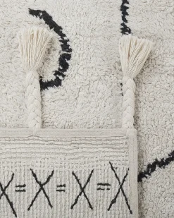 Matot<Beliani Matto Puuvilla Valkoinen/Musta 160 X 230 Cm Khouribga