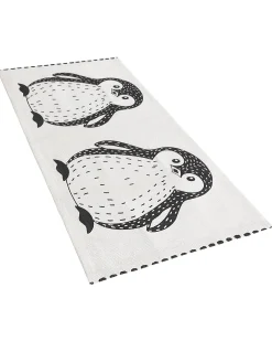 Lastenhuone<Beliani Matto Puuvilla Valkoinen/Musta 60 X 90 Cm Hajdarabad