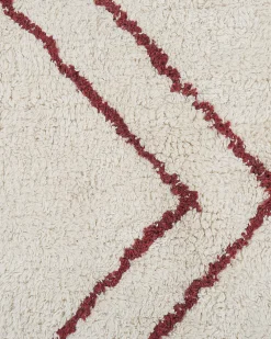 New Beliani Matto Puuvilla Valkoinen/Punainen 160 X 230 Cm Kenitra