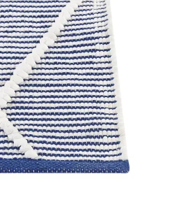 Matot<Beliani Matto Puuvilla Valkoinen/Sininen 80 X 150 Cm Synopa