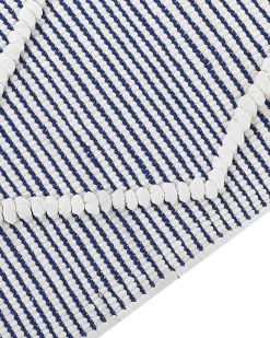 Matot<Beliani Matto Puuvilla Valkoinen/Sininen 80 X 150 Cm Synopa