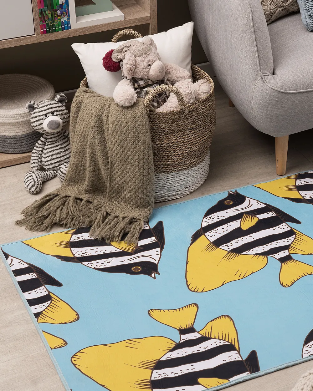 Shop Beliani Matto Sininen 80 X 140 Cm Fizme