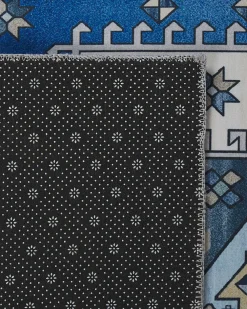 Matot<Beliani Matto Sininen/Beige 80 X 300 Cm Parvakadli