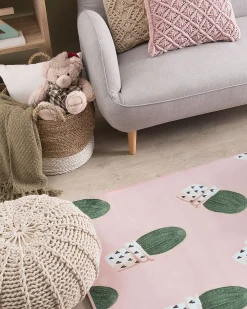 Lastenhuone<Beliani Matto Vaaleanpunainen 80 X 150 Cm Eldivan