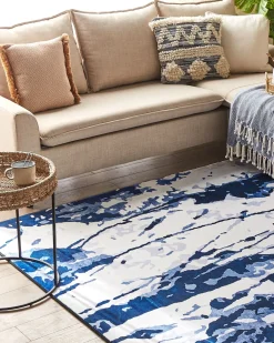 Clearance Beliani Matto Valkoinen/Sininen 160 X 230 Cm Izmit