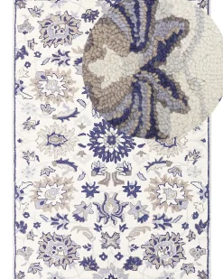 Best Beliani Matto Villa Beige/Sininen 160 X 230 Cm Kumru