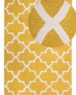 Matot<Beliani Matto Villa Keltainen 160 X 230 Cm Silvan