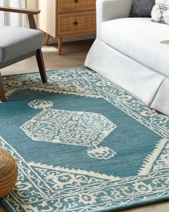 Matot<Beliani Matto Villa Sininen/Valkoinen 160 X 230 Cm Gevas