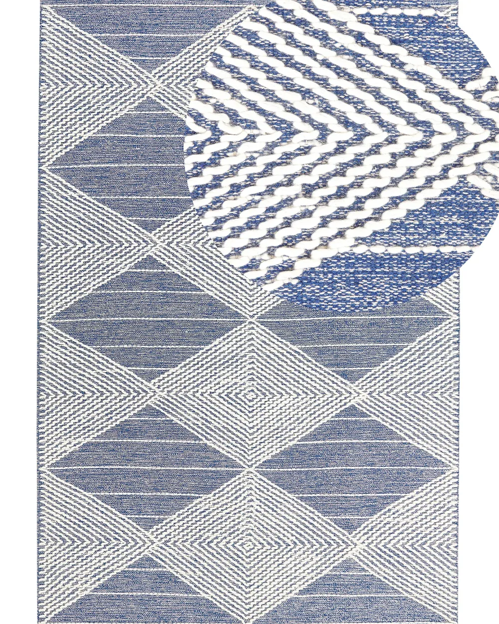 Fashion Beliani Matto Villa Vaalea Beige/Sininen 160 X 230 Cm Datca