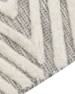 Matot<Beliani Matto Villa Valkoinen/Harmaa 140 X 200 Cm Goksun