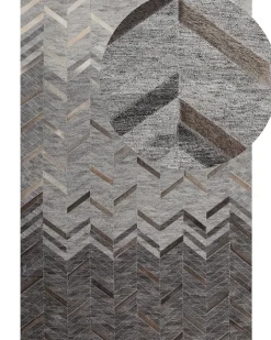 Matot<Beliani Matto Viskoosi Harmaa 160 X 230 Cm Arkum