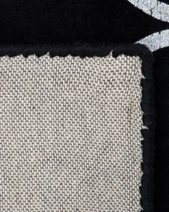 Matot<Beliani Matto Viskoosi Musta/Hopea 160 X 230 Cm Yelki